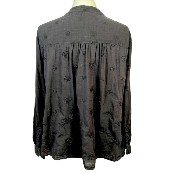 Anthropologie Pilcro The Whitney Trapeze Embroidered Cotton Button-Front Blouse - Picture 4 of 9
